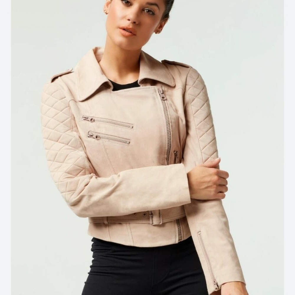 NWT Women's Quilted Pink Beige Jacket